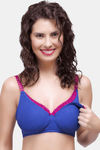 InnerSense Organic Cotton Double Layered Wirefree Cotton Lined Nursing Bra - Royal Blue — thumbnail 3